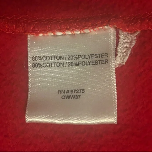 Size Fox Red Zippered Hoodie with Fox Logo Vintage - Picture 6 of 11